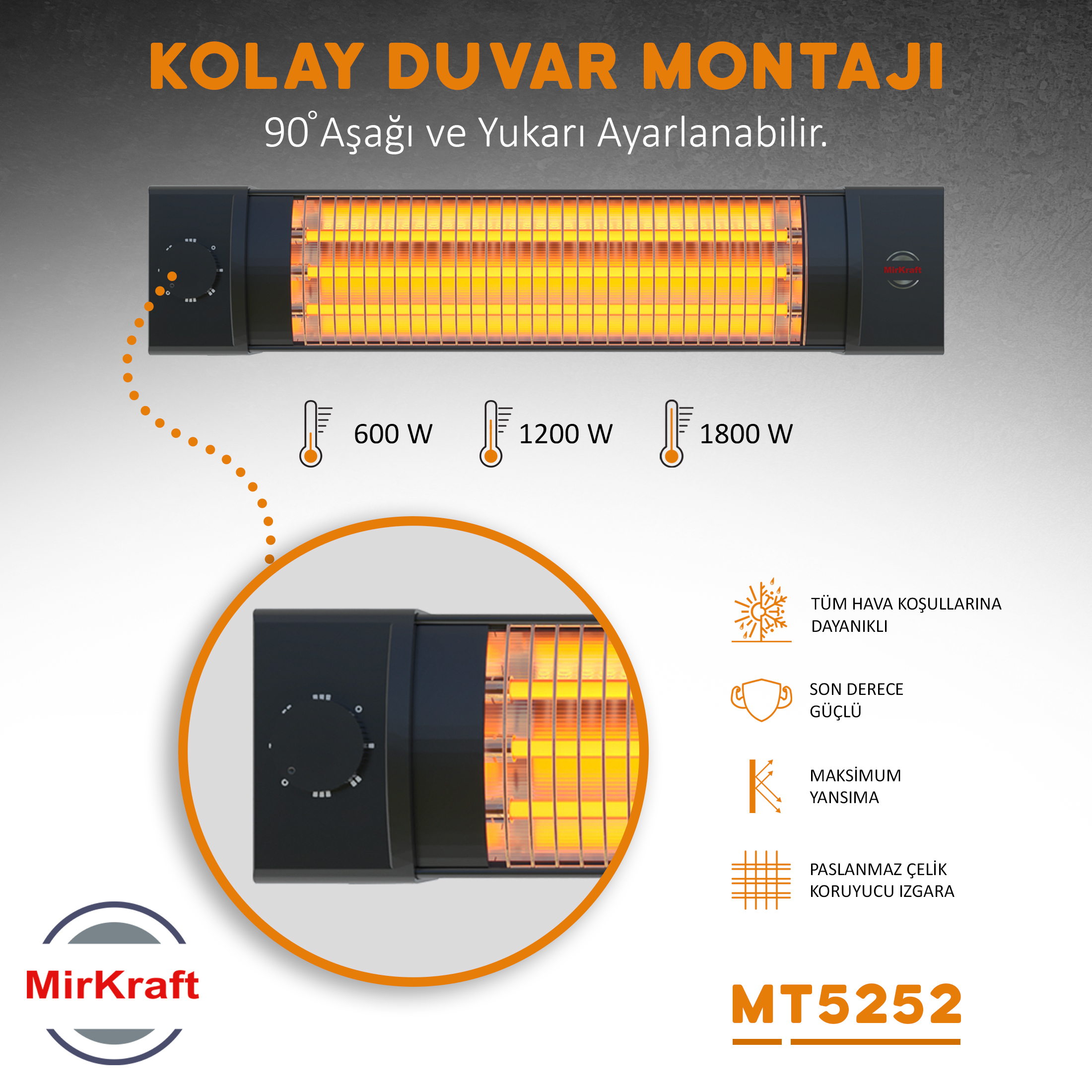 QUARTZ (REZİSTANS) TÜPLÜ YATAY ISITICILAR (MANUEL)